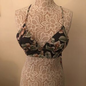 Brand new with tags Green tropical print bikini